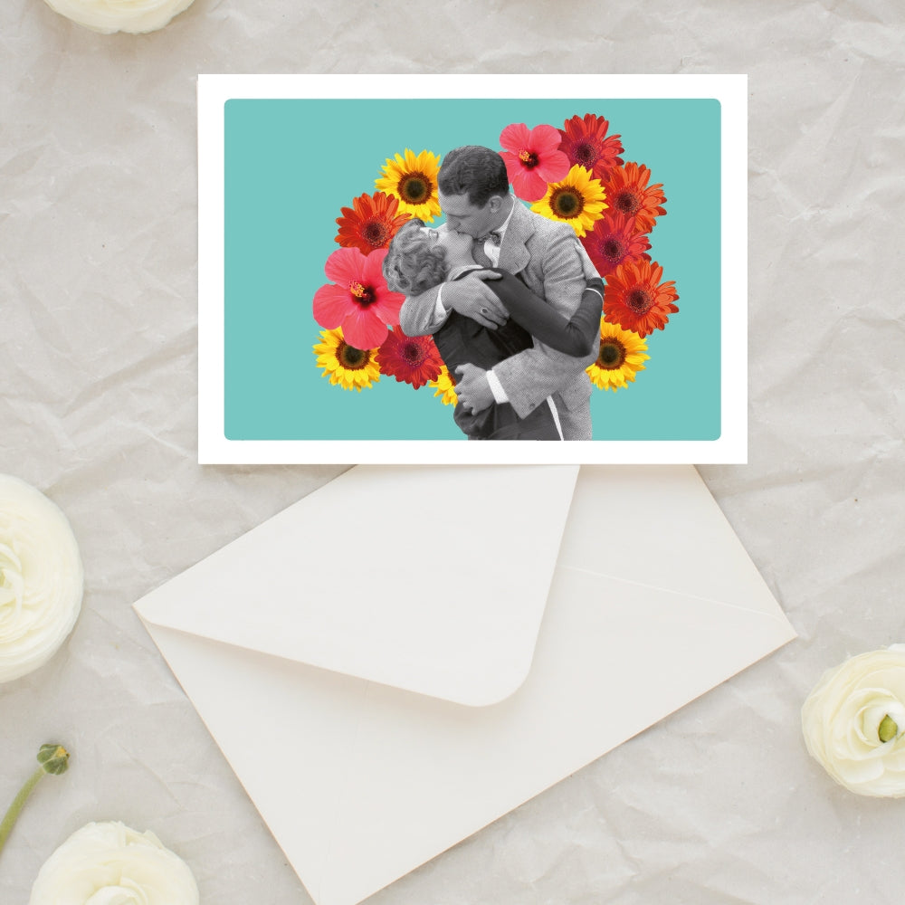 Carte postale • Baiser en fleurs