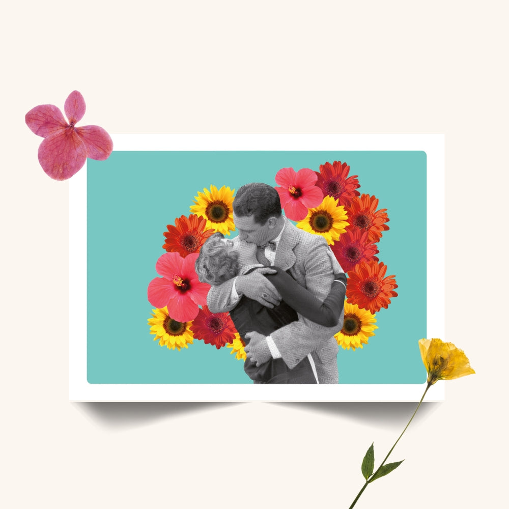 Postale carte • Baiser en fleurs