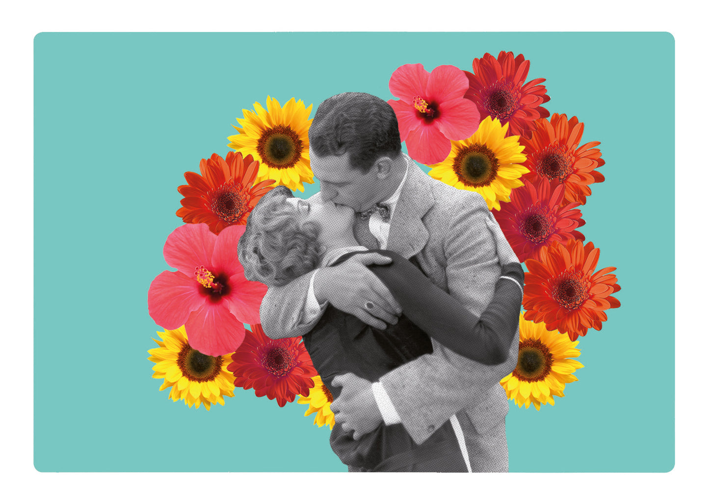 Postale carte • Baiser en fleurs