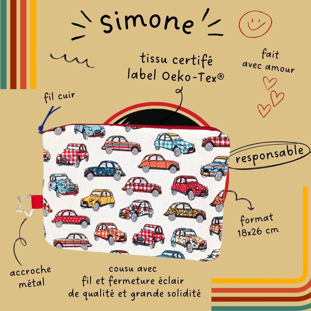 Pochette Trousse à livre • Collection "Simone"