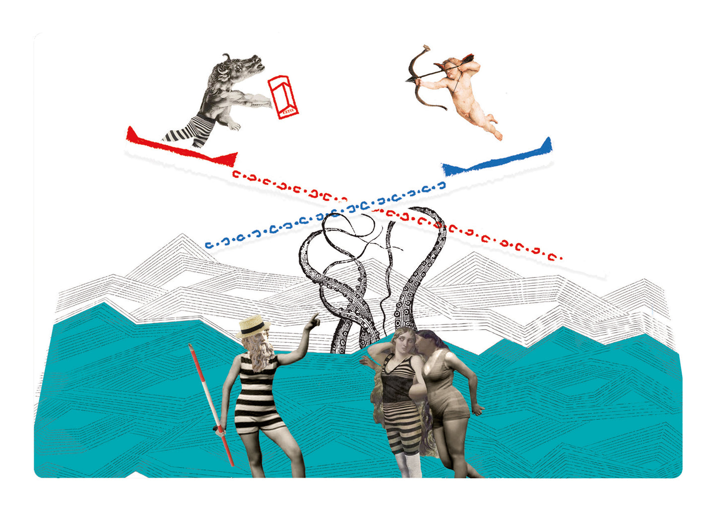 Promotion - Lot de 4 cartes postales • "Mer et Mythes" | Miss Sardine