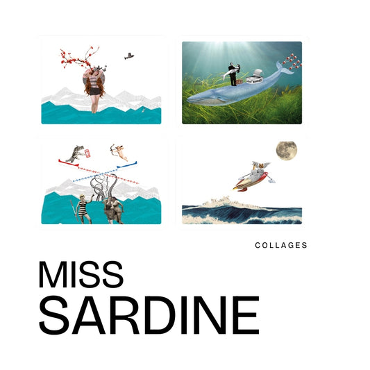 Promotion - Lot de 4 cartes postales • "Mer et Mythes" | Miss Sardine